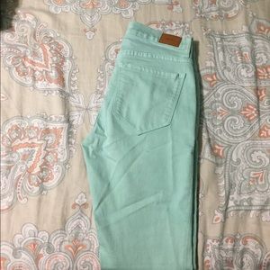 Turquoise skinny jeans
