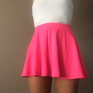 Neon pink skater circle skirt
