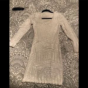 White sequence mini dress