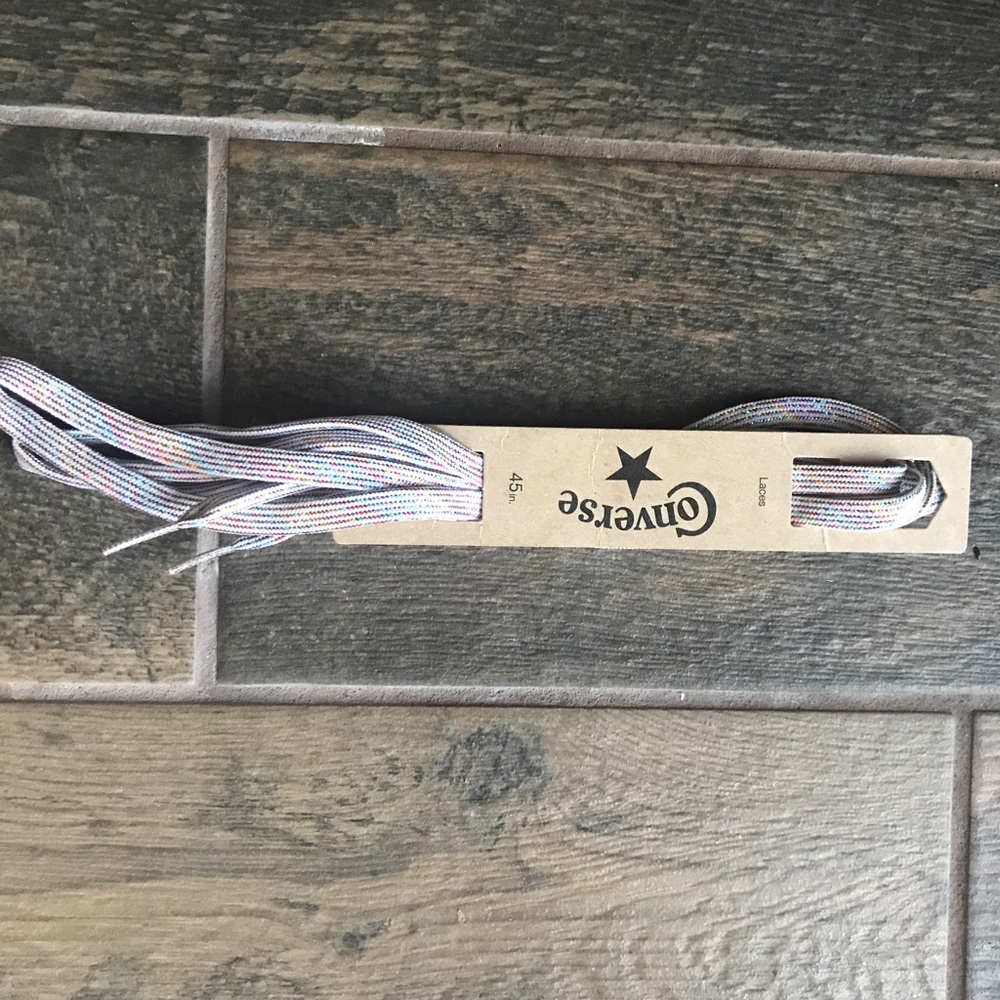 SILVER MULTI SPARKLY CONVERSE SHOE LACES