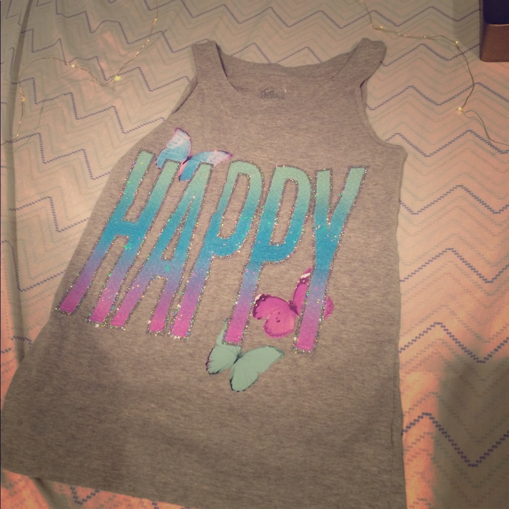 This is a Gray cute tank top that is very sparkly.