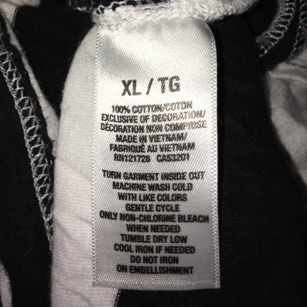 Black and white long sleeve shirt