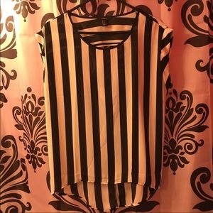 NWOT F21 Striped Open Back Top