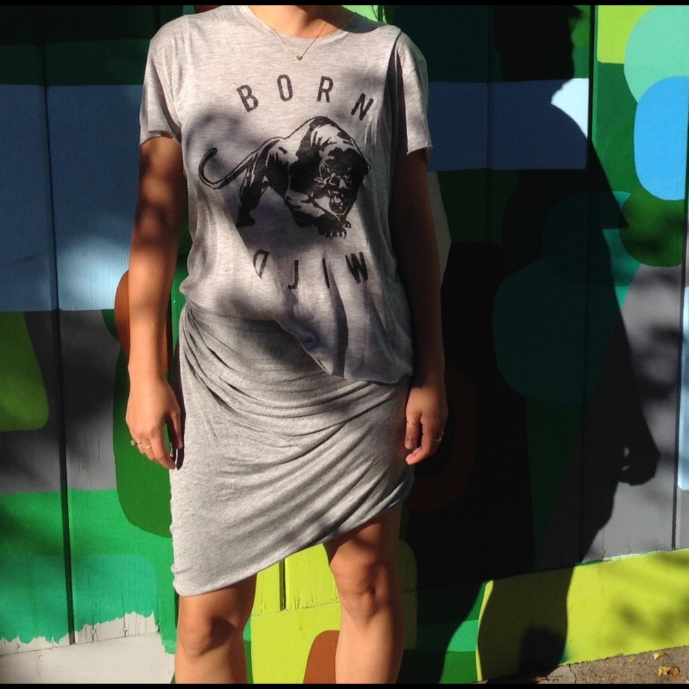 Asymmetrical Draped Jersey Mini Skirt