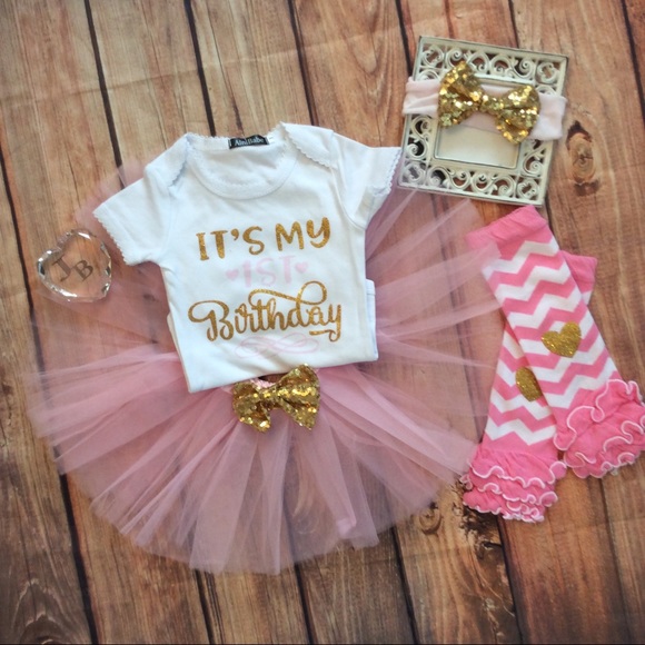 Other - Boutique Baby Girl 1st Birthday 5pc Outfit