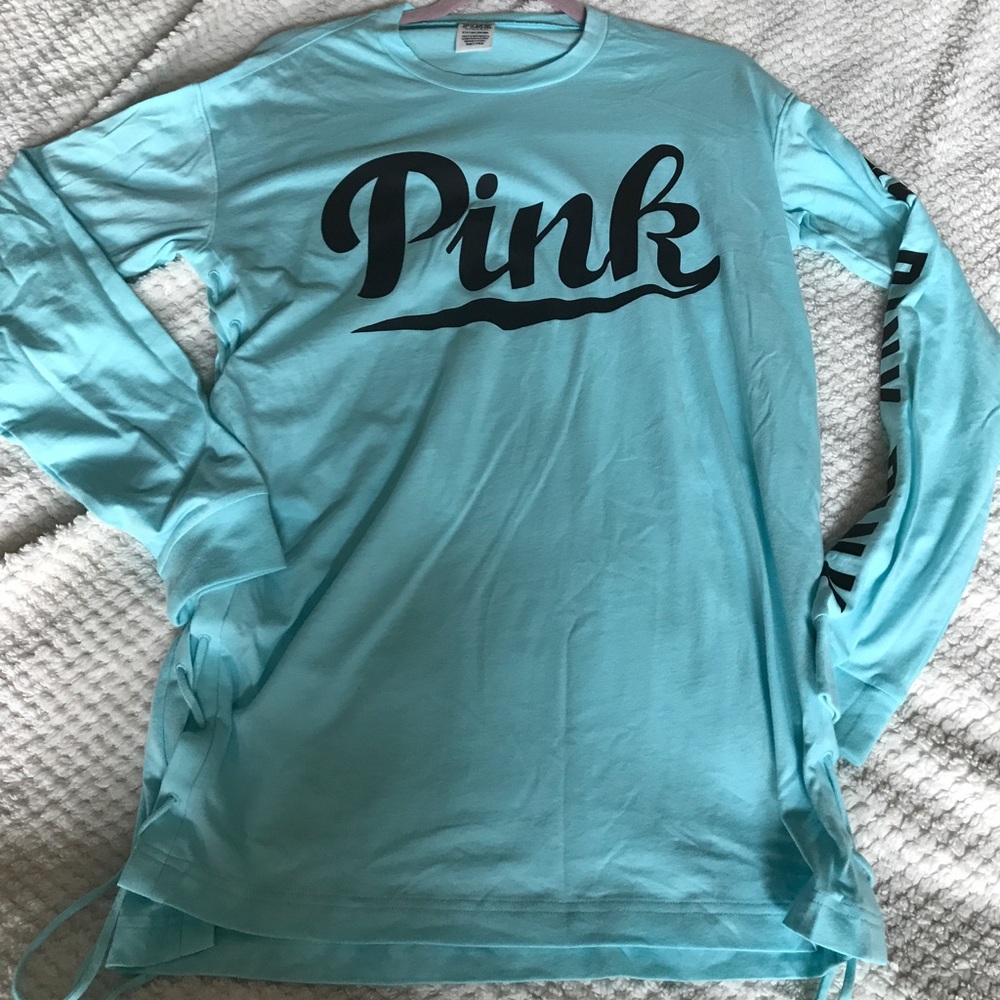 VS PINK CAMPUS LONG SLEEVE TEE TEE SZ SM RARE HTF