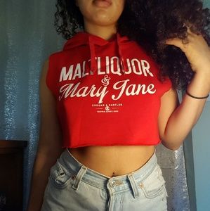 Crooks & Castles custom cropped sleeveless hoodie