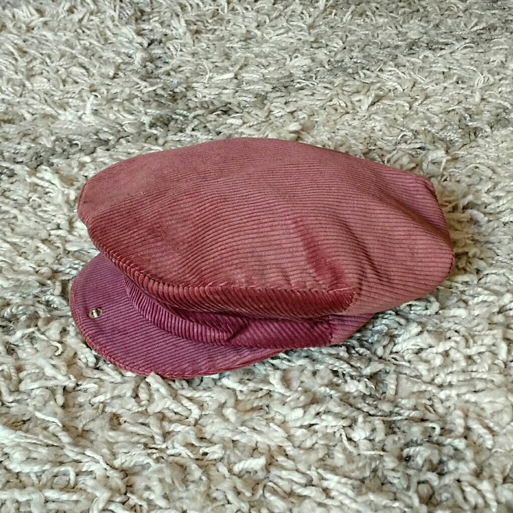 Vintage pink courderoy newsboy hat