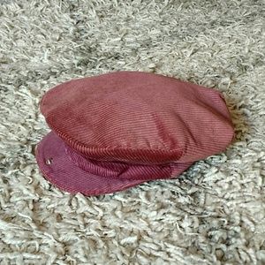 Vintage pink courderoy newsboy hat