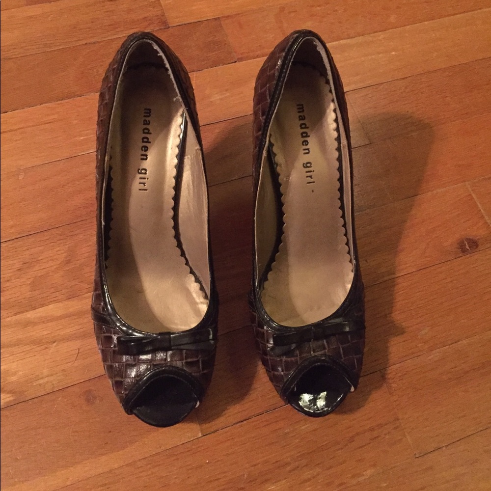 Madden Girl Brown Peep Toes