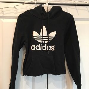 adidas Black Cropped Sweatshirt