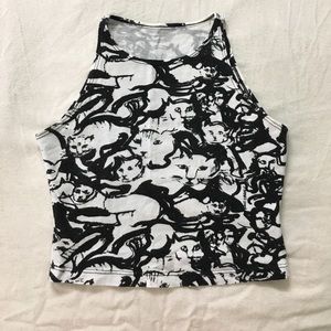 American Apparel Crop Top w/ Cats