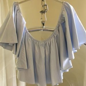 DO+BE light blue off the shoulder top