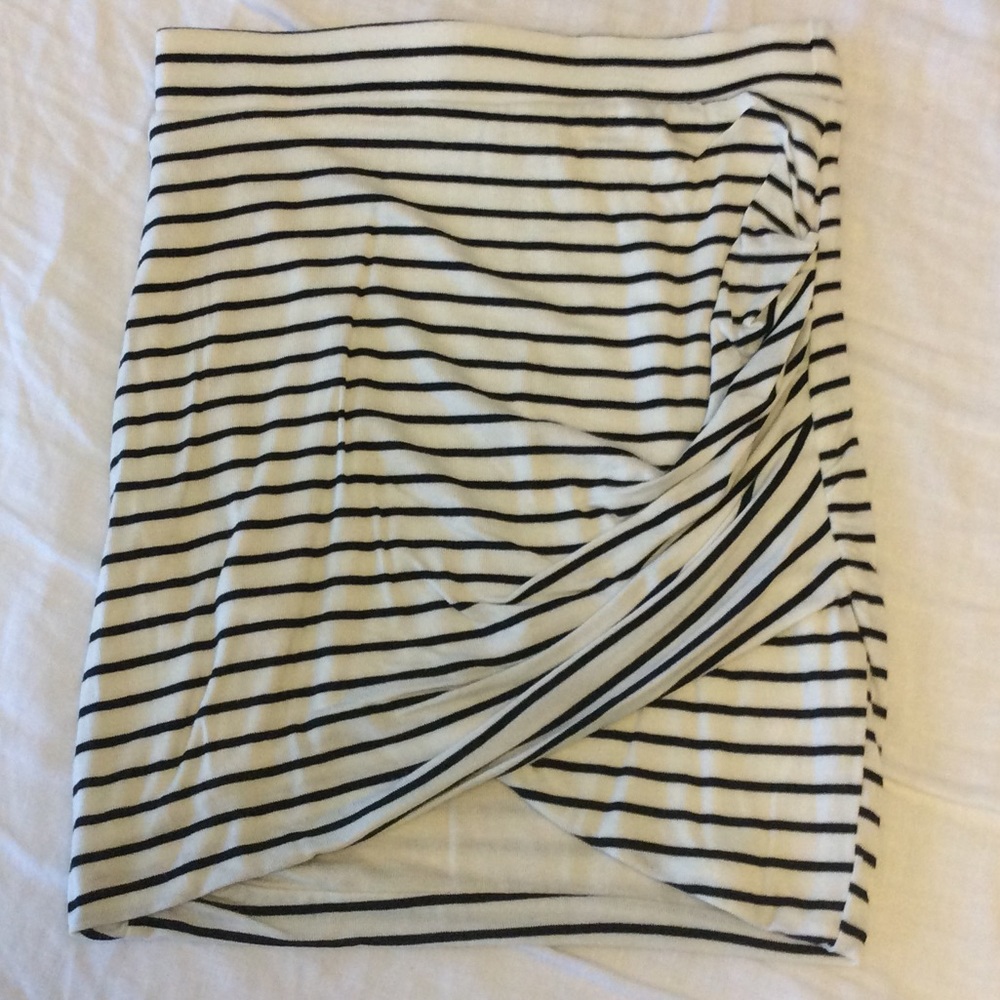 Striped Ruched Jersey Mini Skirt