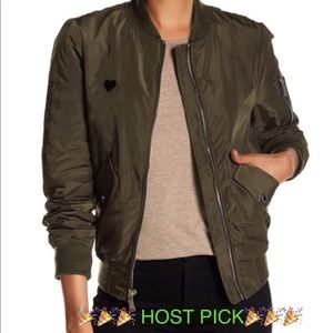 BCBG " heart on my sleeve" bomber jacket FALL MUST