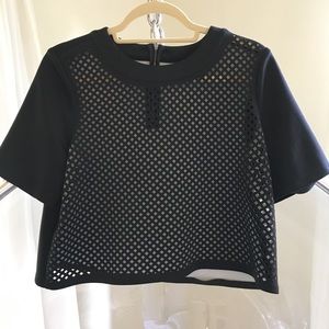 TOPSHOP black mesh crop top