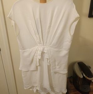 Rick Owens white silk long shirt
