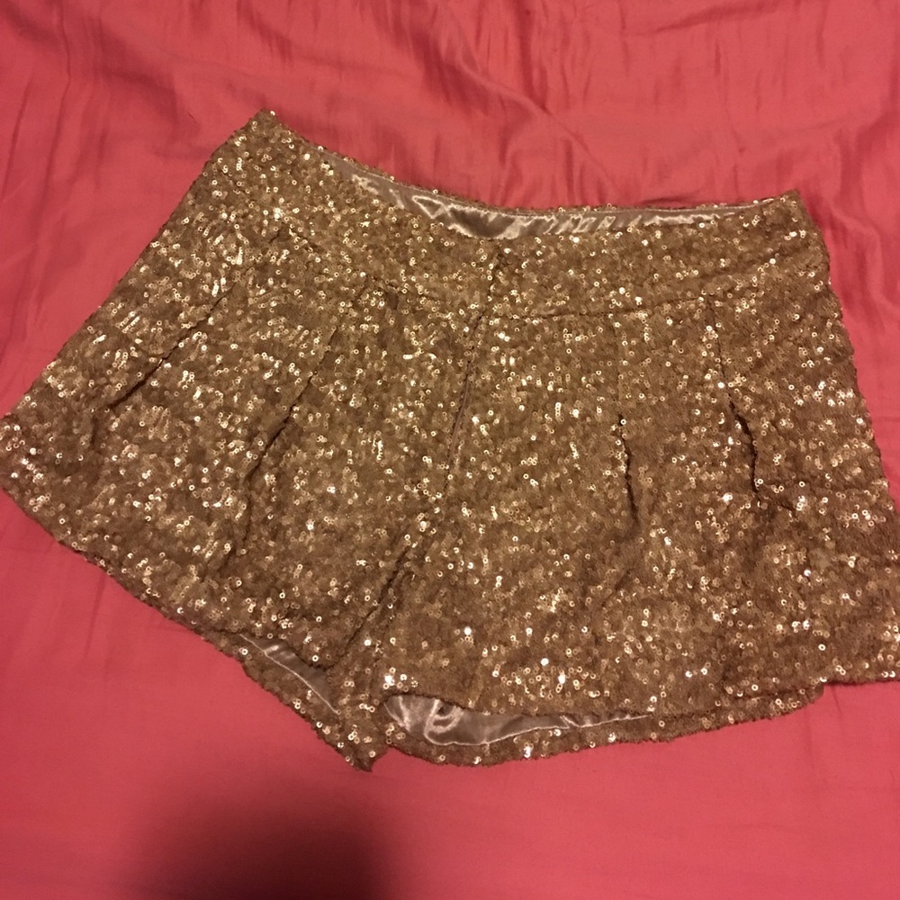 Gold sequin shorts