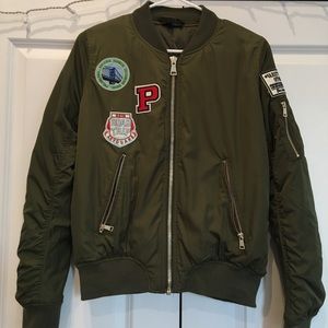 Topshop Bomber Jacket with patches