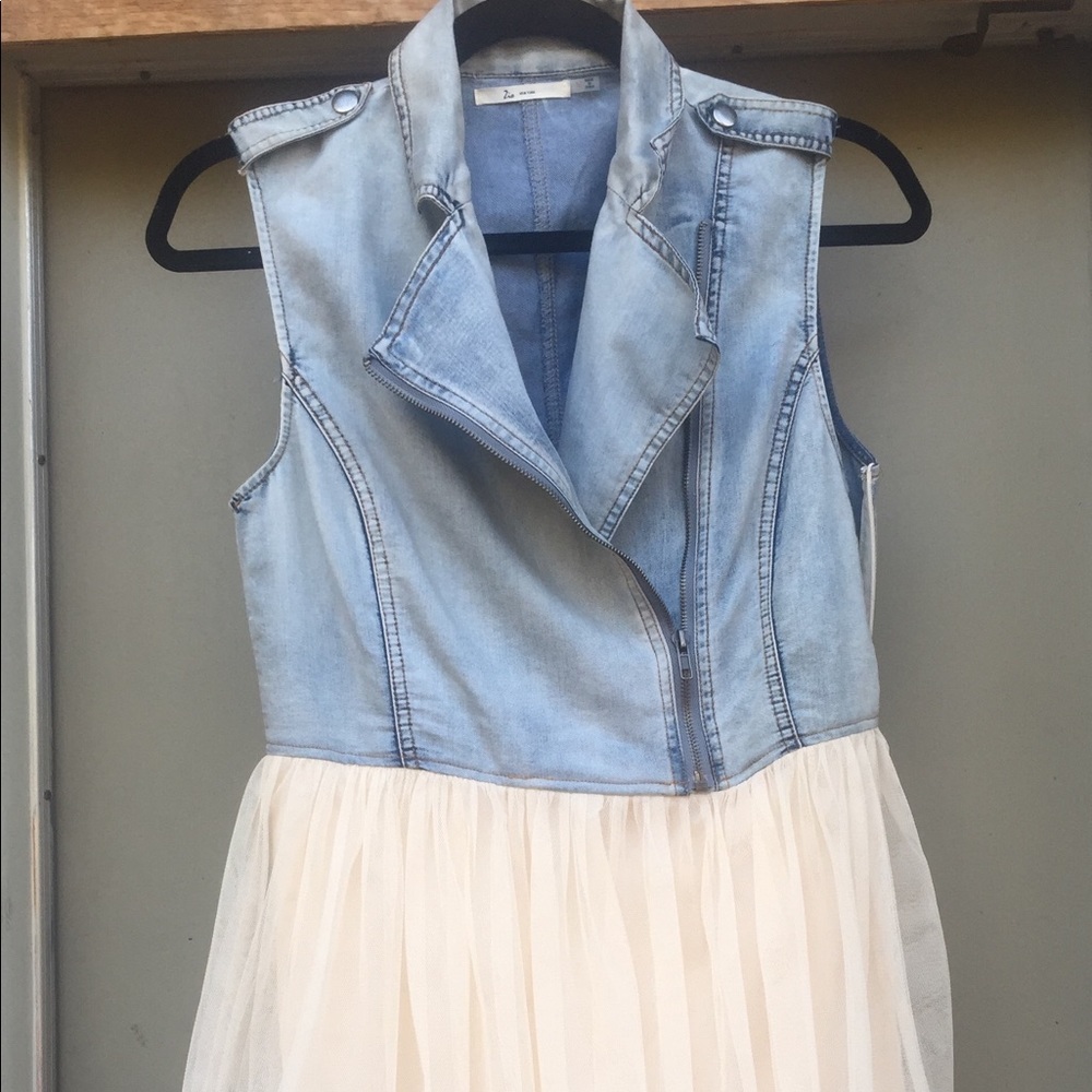 Zio New York  jean vest tulle dress