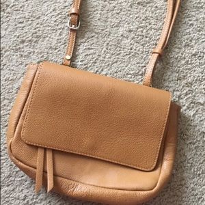 Brown leather shoulder bag