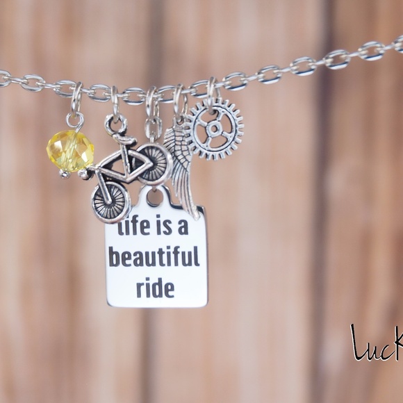 Cycling Necklace Cycling Charm Necklace Bicycle - Picture 1 of 4