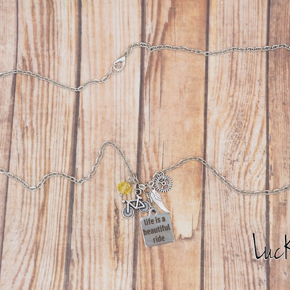 Cycling Necklace Cycling Charm Necklace Bicycle - Picture 4 of 4