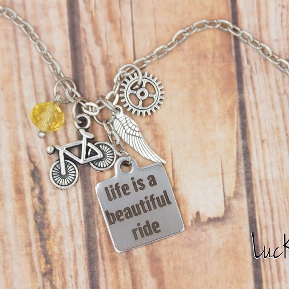 Cycling Necklace Cycling Charm Necklace Bicycle - Picture 3 of 4
