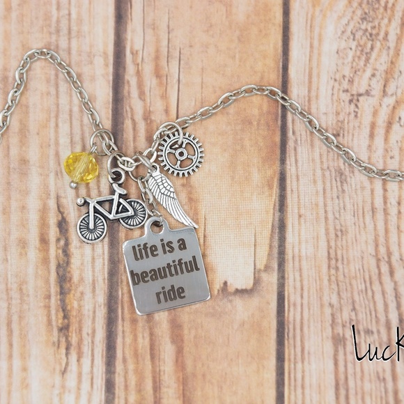 Cycling Necklace Cycling Charm Necklace Bicycle - Picture 2 of 4