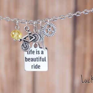 Cycling Necklace Cycling Charm Necklace Bicycle