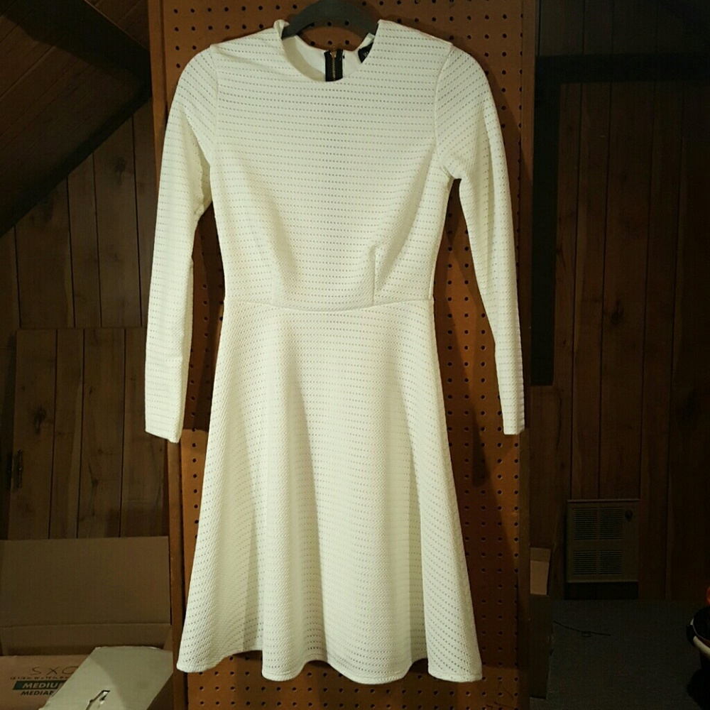 White Eyelet A-line Dress