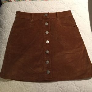 Brandy Melville brown nana corduroy button skirt