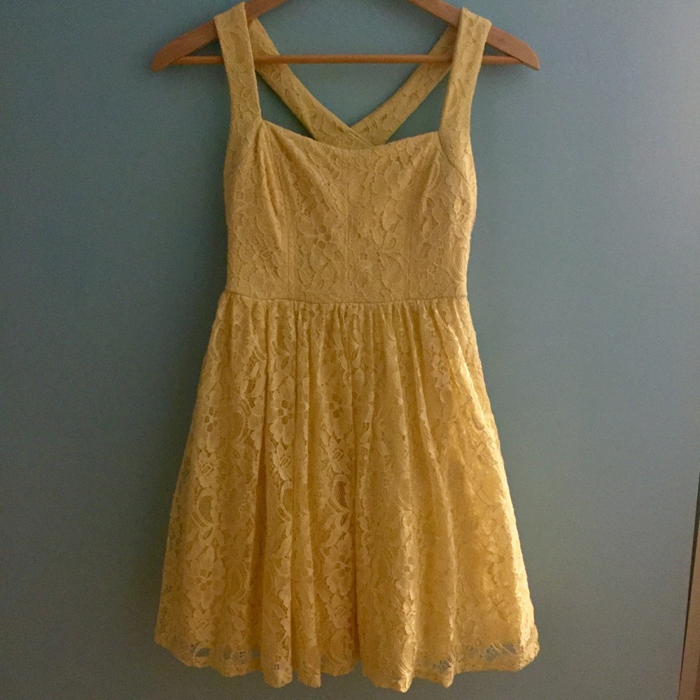 Canary Yellow Lace Dress