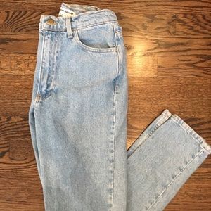American Apparel Light Wash Mom Jeans