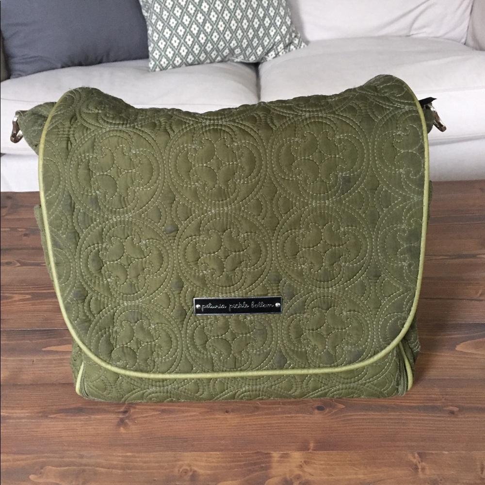 Petunia Pickle Bottom Green Embossed Boxy Backpack