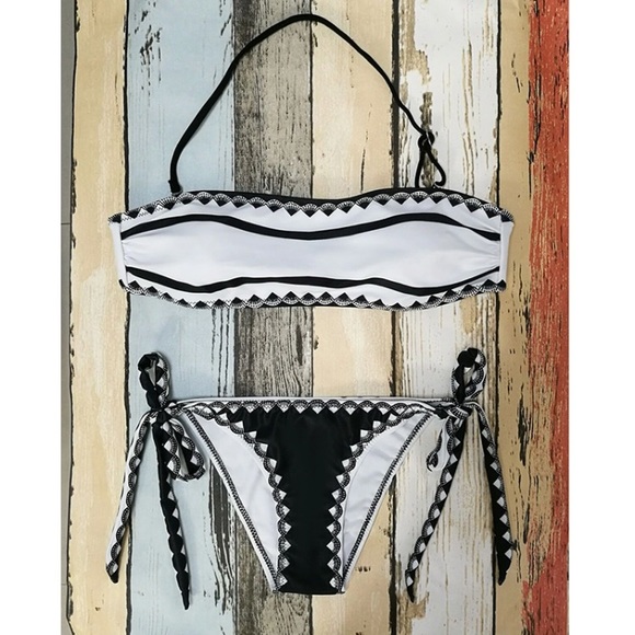 MUST GO ‘Abella' Strapless Black and White Bandage Bikini - Picture 3 of 6