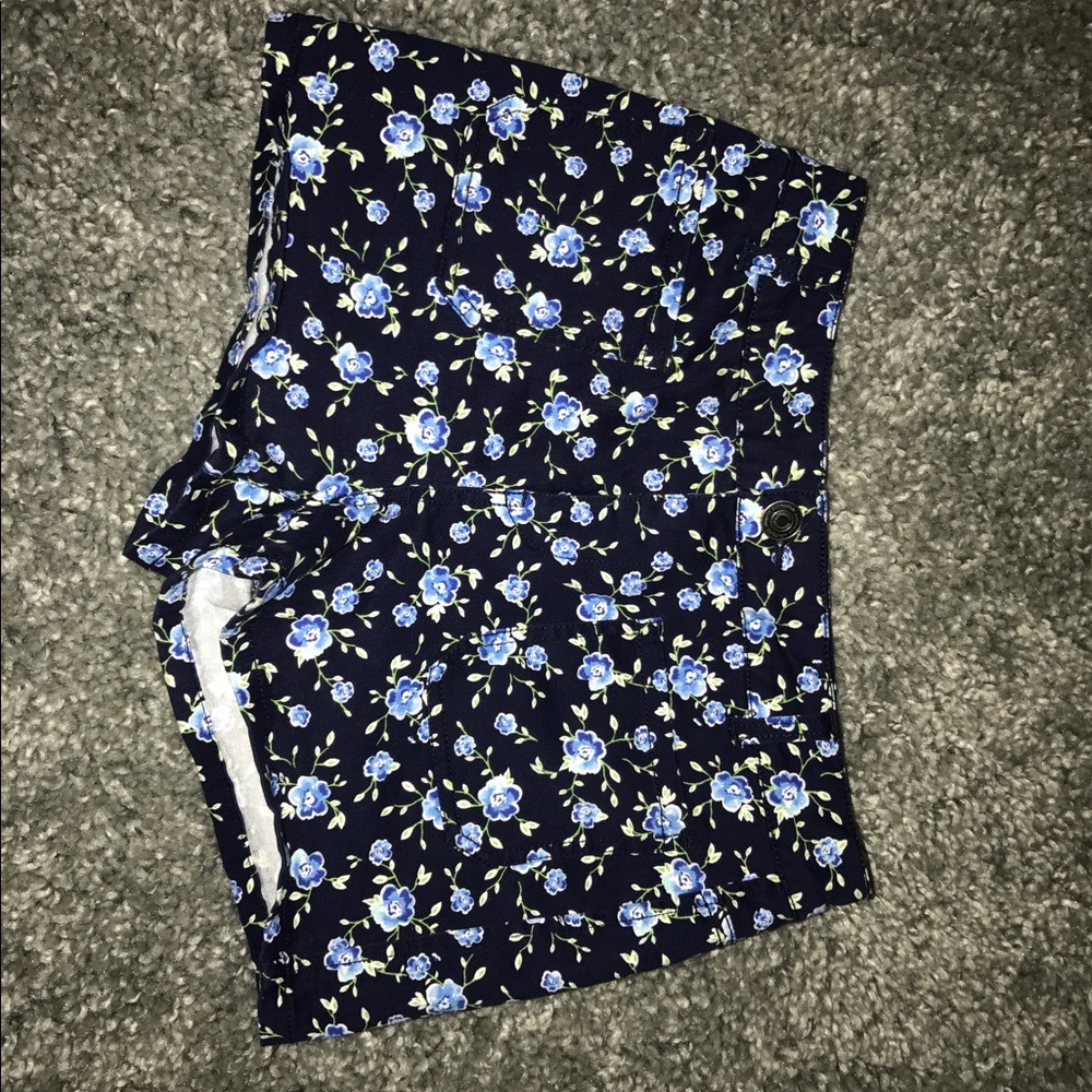 Navy Floral Shorts
