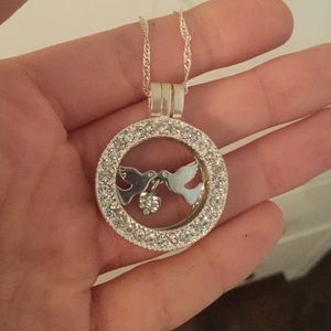 Love bird rhinestone necklace