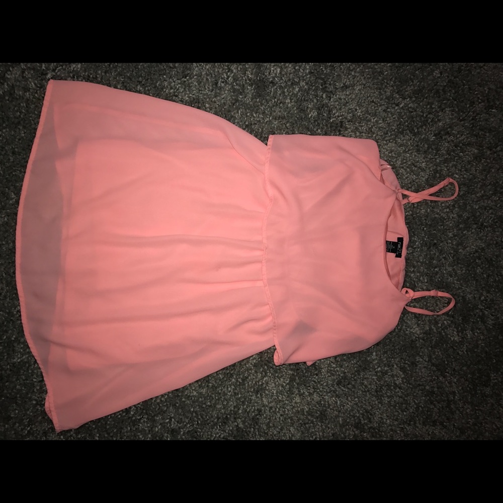 Bright Peach Flare Top Dress
