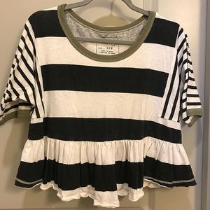 Striped Ruffled Tee