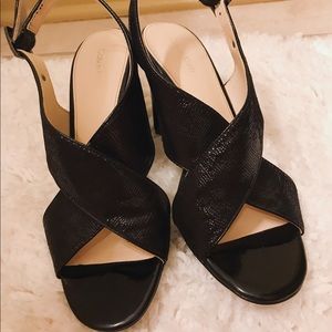 Calvin Klein Jill Sandal Heel, Black, 8 M