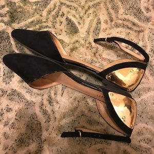 Gold-Plated Nine West Flats