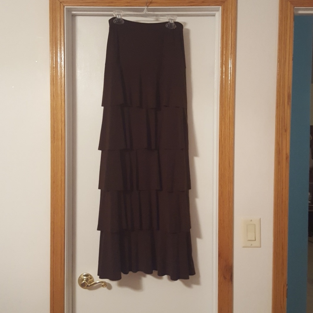Brown Tiered Skirt