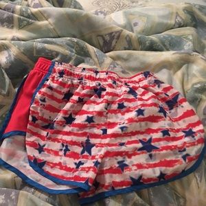 American flag athletic shorts
