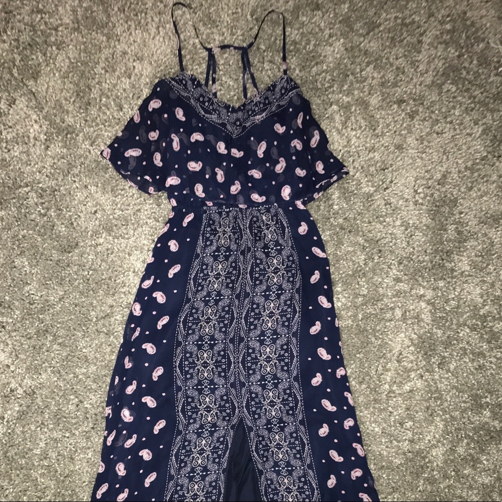 Floor length slit dress