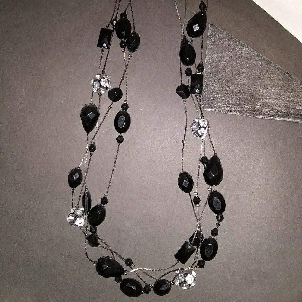 Black and silver beaded necklace