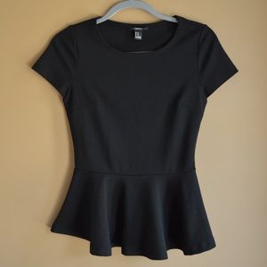 Simple Black Peplum