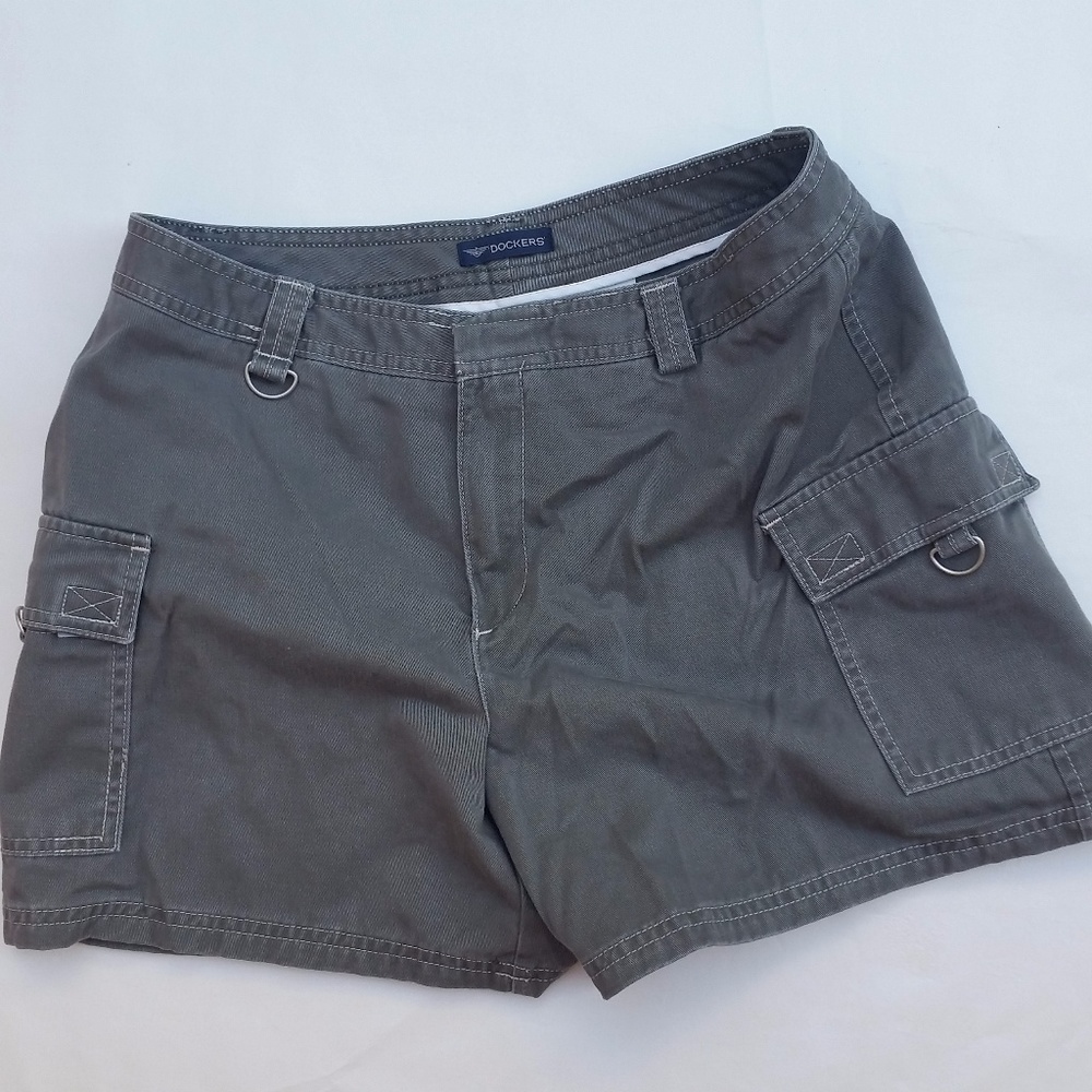 DOCKERS WOMENS SHORTS GREY | Size 12 Petite |