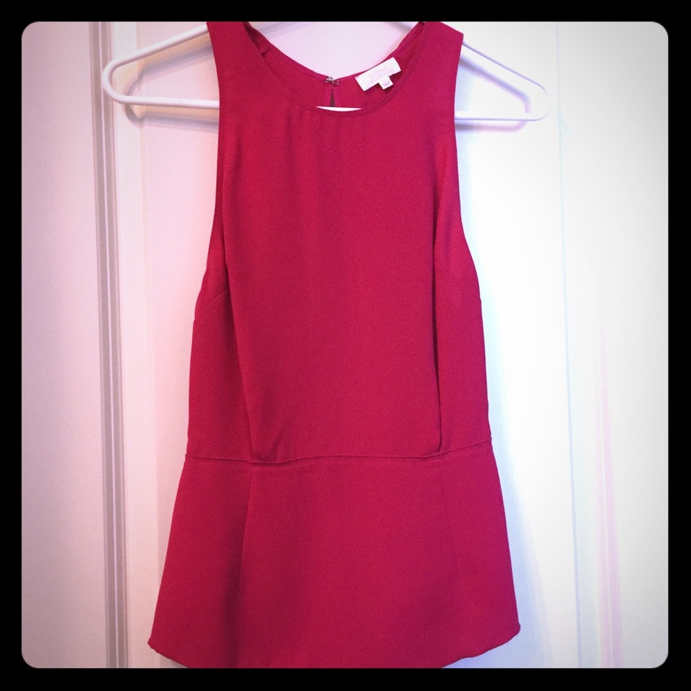 Babaton Fuschia Peplum Top