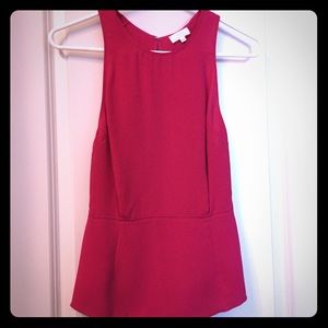 Babaton Fuschia Peplum Top